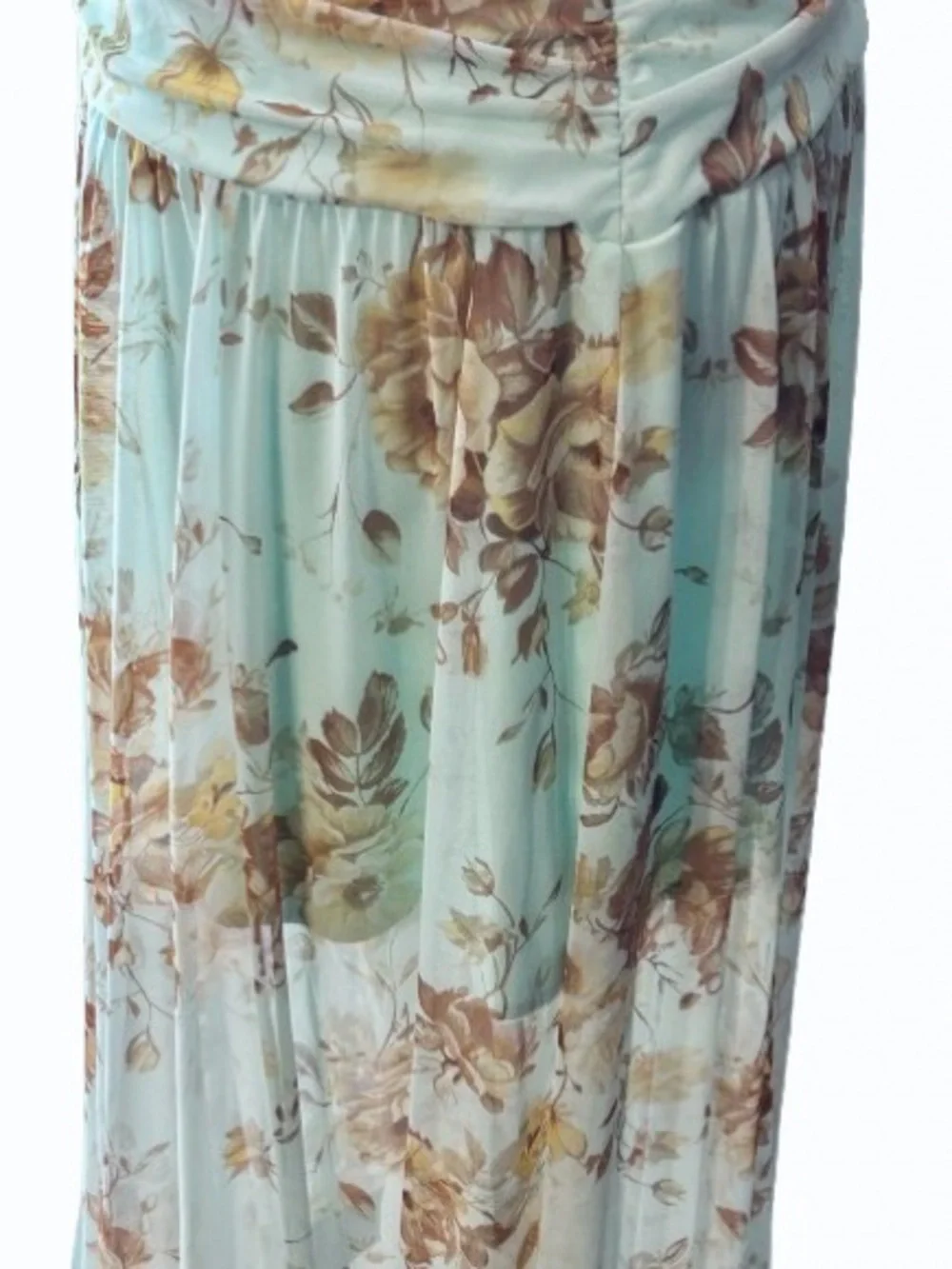 Sheer Abercrombie & Fitch Dress Mint Green Floral Illusion Medium Maxi Mesh Boho